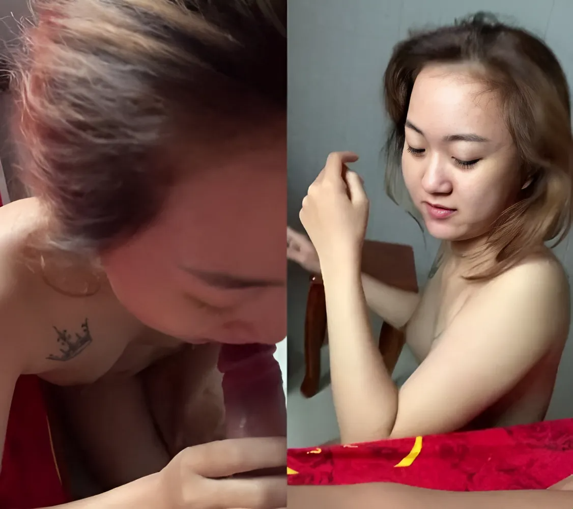 Gadis itu tidak terbiasa menghisap ayam